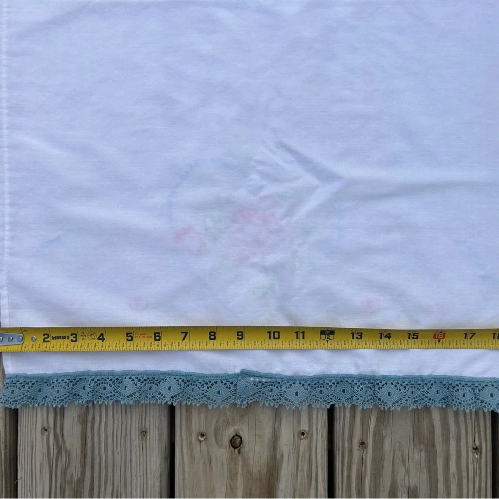 Vtg Handmade Embroidered Pillowcase Flour Sack 19x28 Cottagecore Grandma Hearts‎
